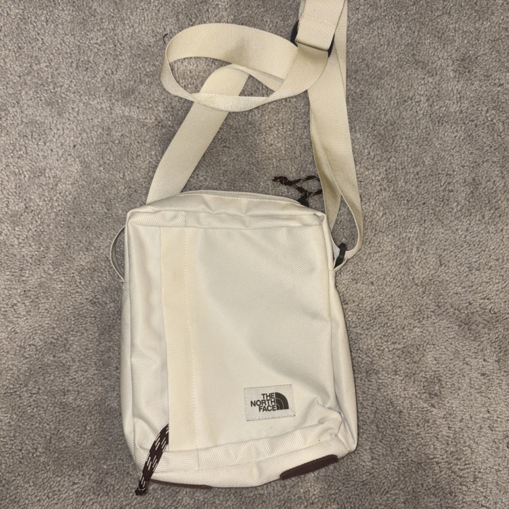 The North Face Cream Messenger Bag Durable Fabric